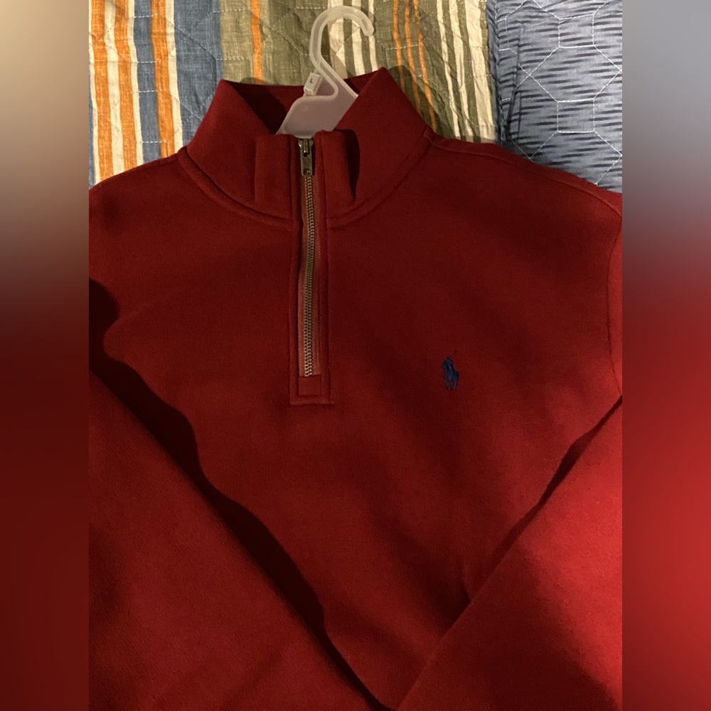 Causal Burgundy Polo Sweater